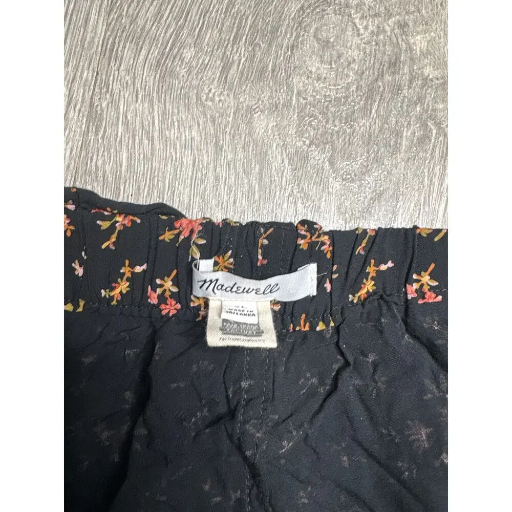 Madewell Floral Paperbag Button Up Mini Skirt XL Black Cottagecore - Picture 4 of 5